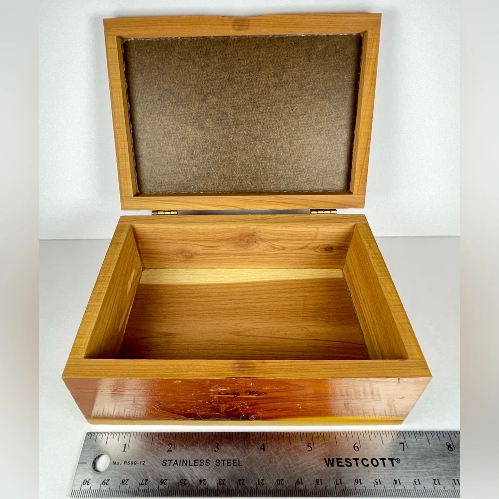 Vintage End of Trail keepsake cedar box